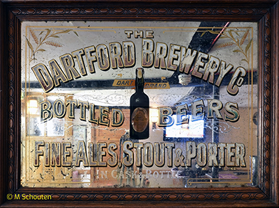 Dartford Brewery Advertising Mirror in Tap Bar.  by Michael Schouten. Published on 